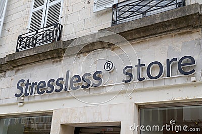 Stressless store logo brand and text sign store of mattresses and sofa shop Editorial Stock Photo