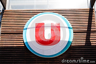 Bordeaux , Aquitaine / France - 06 20 2020 : Super U logo sign of supermarket u store french shop market Editorial Stock Photo