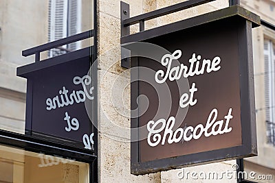 Bordeaux , Aquitaine / France - 05 12 2020 : Tartine et Chocolat sign logo store birth clothes toddlers brand shop dress babies Editorial Stock Photo