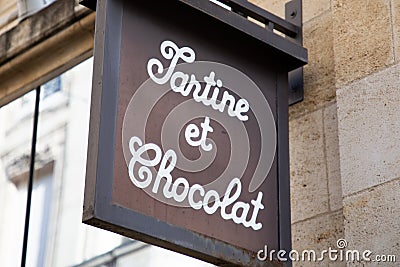 Bordeaux, Aquitaine / France - 11 12 2019 : Tartine et Chocolat sign logo store ready-to-wear birth clothes toddlers brand shop Editorial Stock Photo