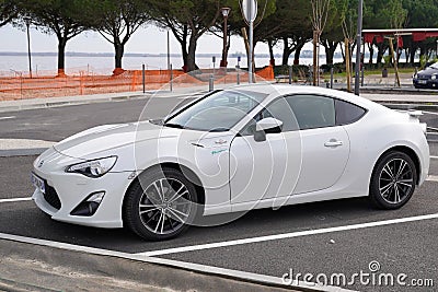 Toyota Celica hks power white sport car modern new model parked in street Editorial Stock Photo