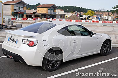 Toyota Celica hks power white sport car modern new model rear view parked in street Editorial Stock Photo