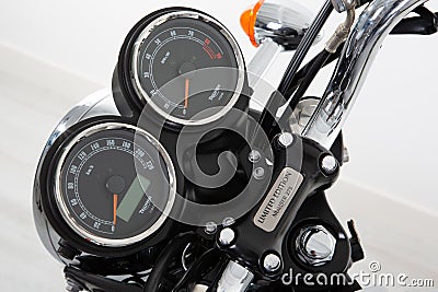 Triumph bonneville classical speedometer dashboard vintage retro classic British Editorial Stock Photo