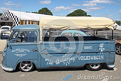 Volkswagen pickup vintage vw old rusty pick up truck of bus auto retro van car vehicle Editorial Stock Photo