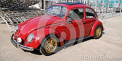 Vw Volkswagen old Beetle ancient vintage car retro old timer fashion vehicle Editorial Stock Photo