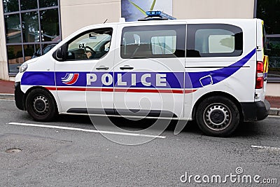 Bordeaux , Aquitaine / France - 03 15 2020 : white french police nationale van truck sign logo sticker on car means national Editorial Stock Photo