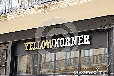 YellowKorner logo sign and brand text store Yellow Korner shop of limited edition art Editorial Stock Photo