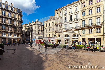 BORDEAUX, FRANCE - APRIL 4, 2011: French people walking at streets of old city Editorial Stock Photo