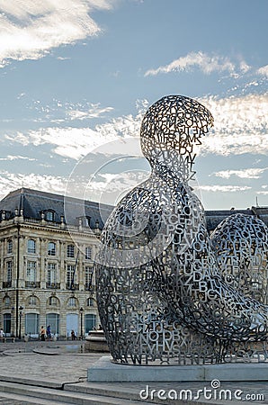 Modern sculpture â€œHouse of knowledgeâ€ in Bordeaux, France Editorial Stock Photo