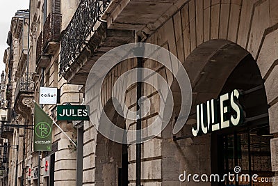 Jules Logo in front of their shop for Bordeaux. Editorial Stock Photo