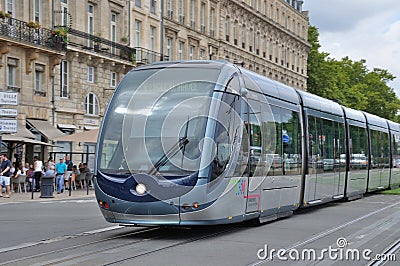 Tramway in Bordeaux Editorial Stock Photo