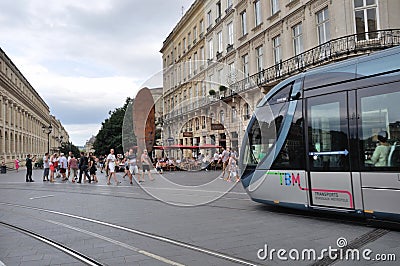 Tramway in Bordeaux Editorial Stock Photo