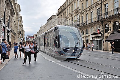 Tramway in Bordeaux Editorial Stock Photo