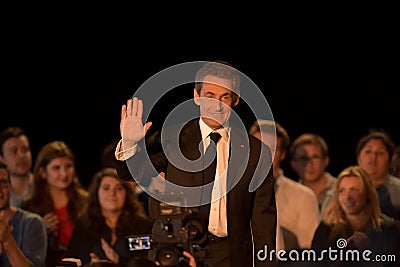 BORDEAUX, FRANCE - NOVEMBER 22, 2014 : Political meeting of the former President of the Republic, Nicolas Sarkozy in Editorial Stock Photo