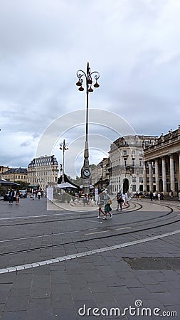 Bordeaux - France, tourist city, old streets, beautiful architecture, river Gatona, boats, nature and much more. Editorial Stock Photo