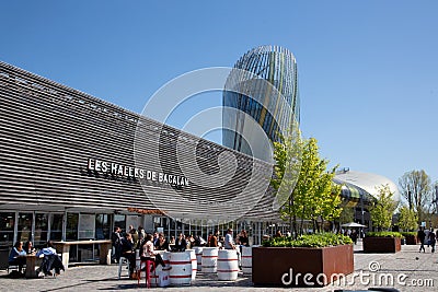 Bordeaux Nouvelle Aquitaine / France - 03 28 2019 : halles de Bacalan Central market hall in Bordeaux Editorial Stock Photo
