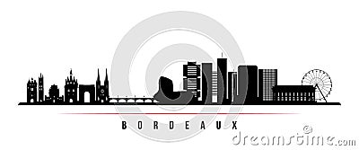 Bordeaux skyline horizontal banner. Vector Illustration