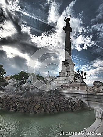 Bordeaux is a world capital of wine.many castles and vineyards stand on the hillsides of the Gironde Stock Photo