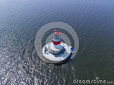 Borden Flats Lighthouse, Fall River, MA, USA Stock Photo