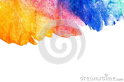 Border of abstract watercolor art hand paint on white background. Watercolor background Cartoon Illustration