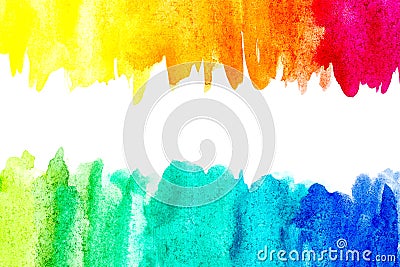 Border of abstract watercolor art hand paint on white background. Watercolor background Cartoon Illustration