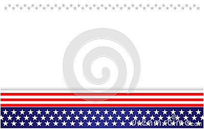 United States flag symbols border divider frame mockup Vector Illustration