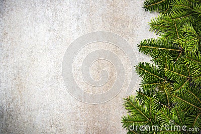 Border background with festive Christmas fir or girland Stock Photo