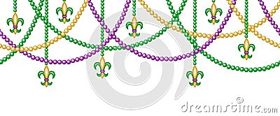 Border with beads Vector Illustration