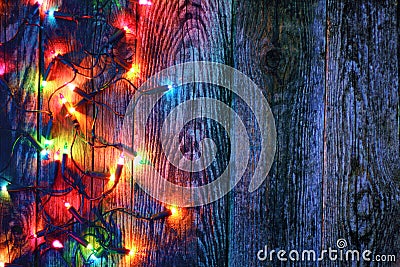 Border of christmas lights Stock Photo