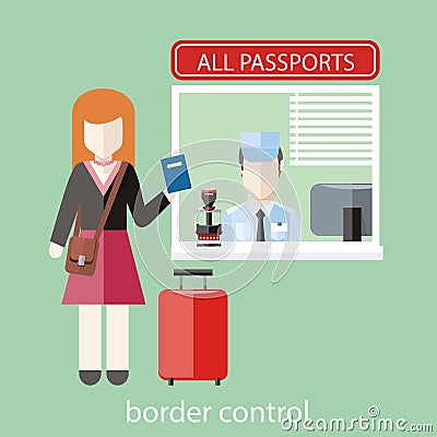 Border control concept Vector Illustration