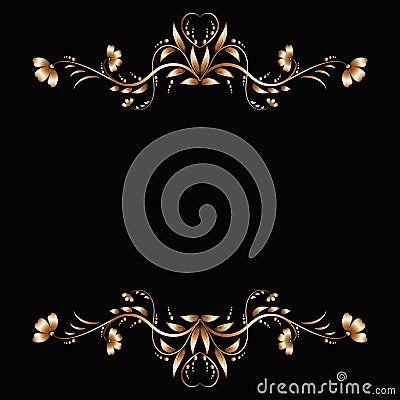 Border floral pattern of foil Vector Illustration