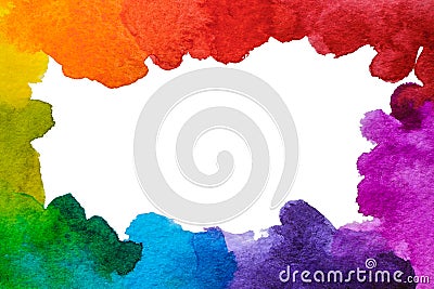 Border frame background. Summer rainbow illustration. Template for the card Cartoon Illustration