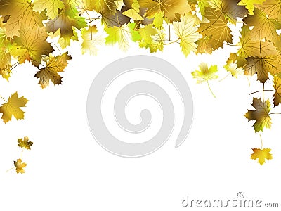 Border frame of colorful autumn leaves. EPS 10 Vector Illustration