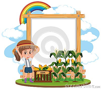 Border frame template with gardening theme background Vector Illustration