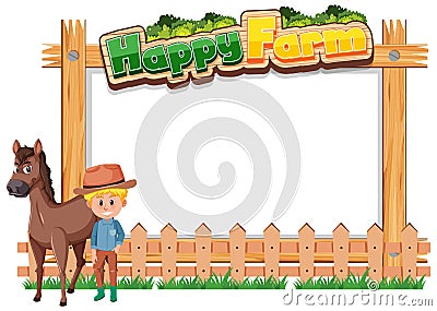 Border frame template with gardening theme background Vector Illustration