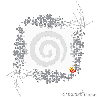 Border with gray flowers Vector Illustration