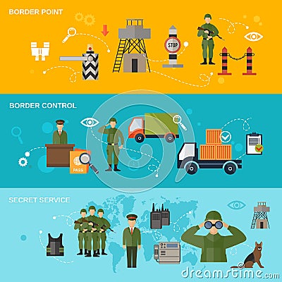 Border Guard Banner Vector Illustration