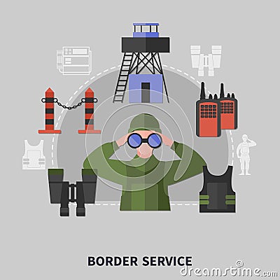 Border Guard Concept Vector Illustration