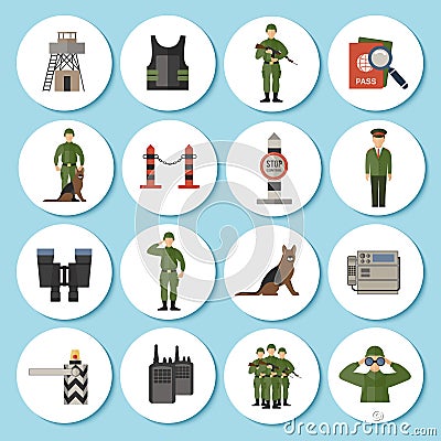 Border Guard Icon Flat Vector Illustration