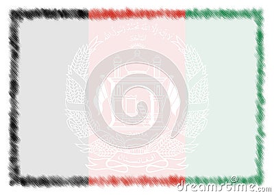 Border made with Afghanistan national flag Stock Photo