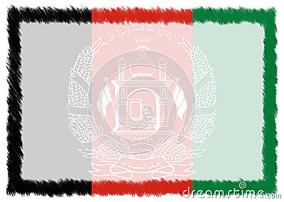 Border made with Afghanistan national flag Stock Photo