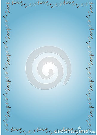 Border with musical notes Vector Illustration