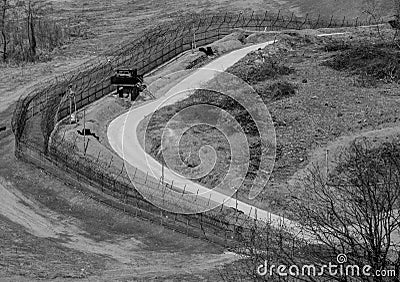 Border between North and South Korea Stock Photo