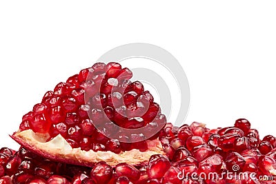 Border from pomegranate seeds Stock Photo