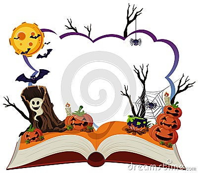 Border template with halloween theme Vector Illustration