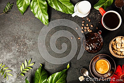 Border of various coffee Stock Photo