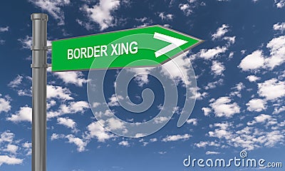 Border xing traffic sign Stock Photo