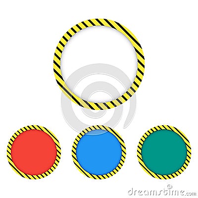 Border yellow and black color. Construction warning border. Vector illustration. Vector Illustration