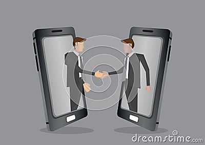 Borderless Virtual Business Meeting Concept Vector Illustration Vector Illustration
