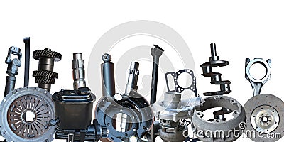 Borders of car parts isolated Stock Photo